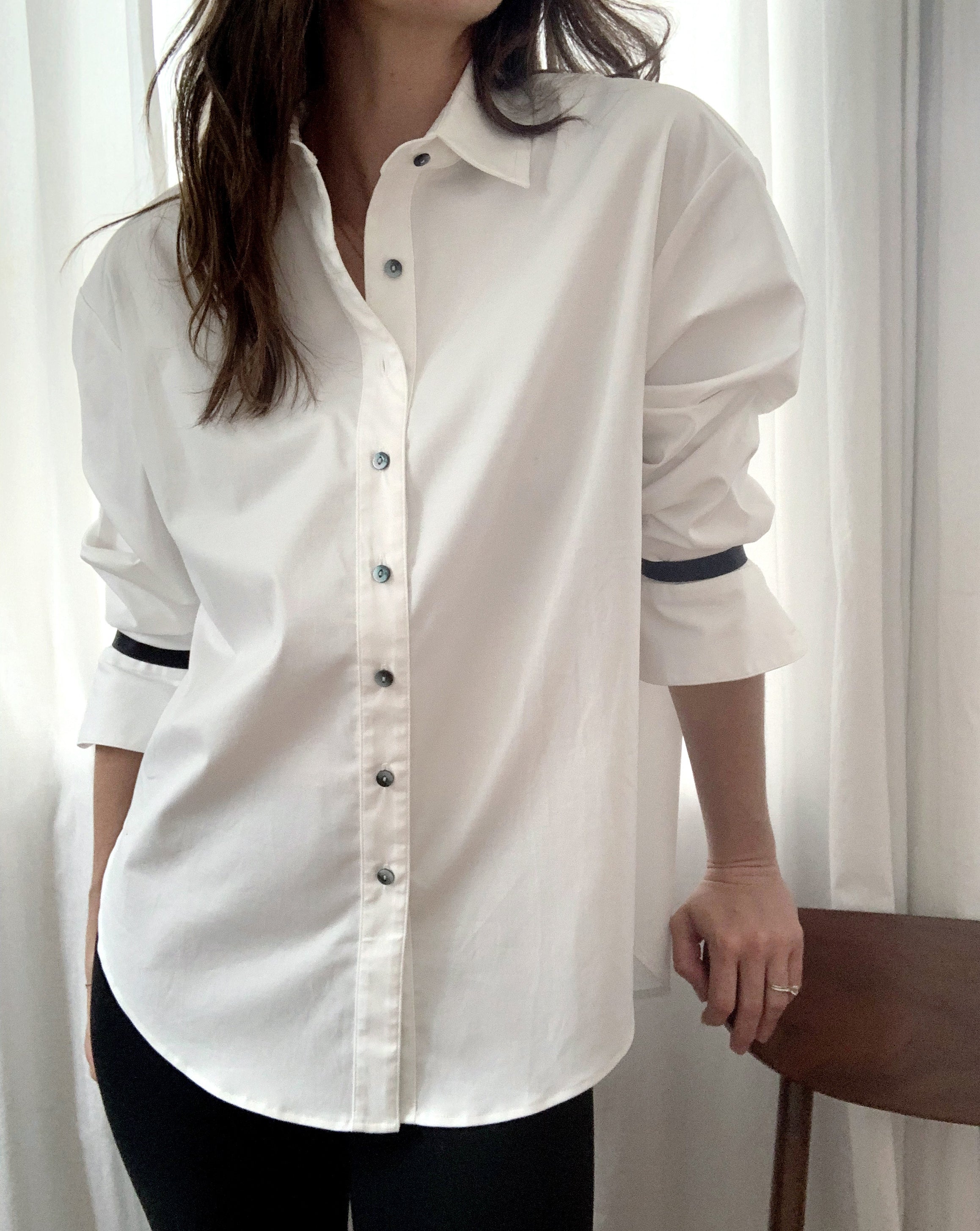 Fresh look white button-down Oxford shirt
