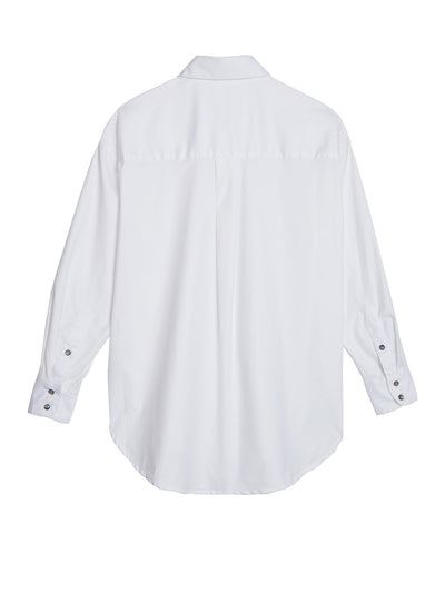 Mother Oxford Performance Button Up White Oxford Shirt for Women